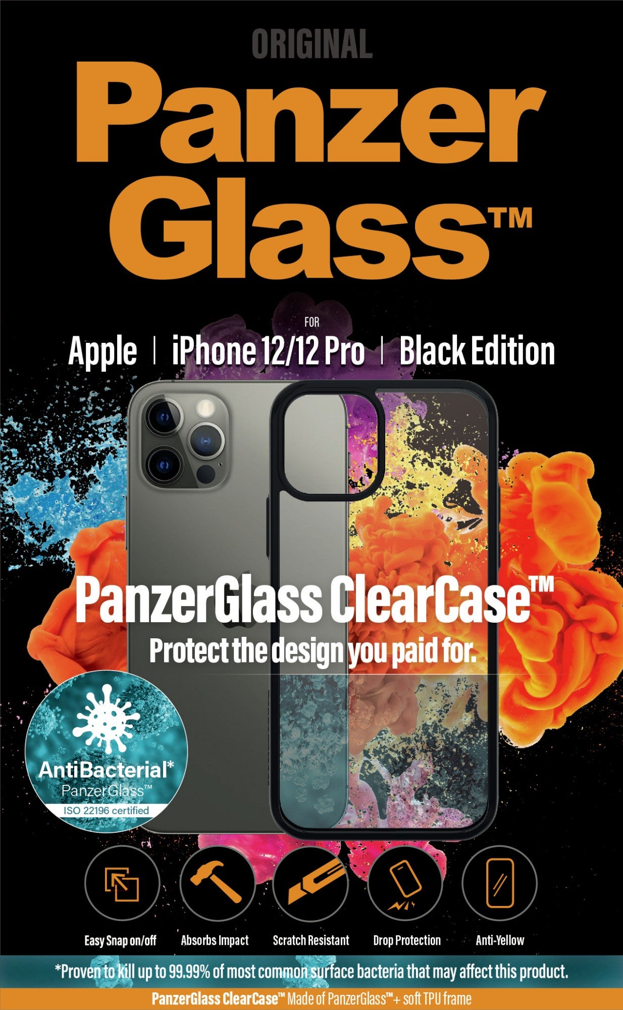 PanzerGlass ® ClearCase Apple iPhone 12 | 12 Pro | Black