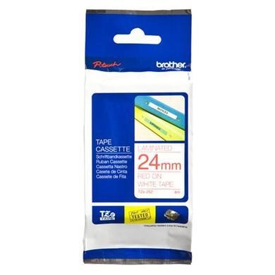 Brother TZE-252 DirectLabel red on white Laminat 24mm x 8m for Brother P-Touch TZ 3.5-24mm/HSE/36mm/6-24mm/6-36mm