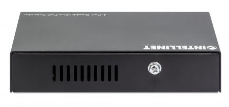 Intellinet 4-Port Gigabit Ultra PoE Extender, Adds up to 100 m (328 ft.) to PoE Range, 90 W PoE Power Budget, Four PSE Ports with up to 30 W Output, IEEE 802.3bt/at/af Compliant, Metal Housing