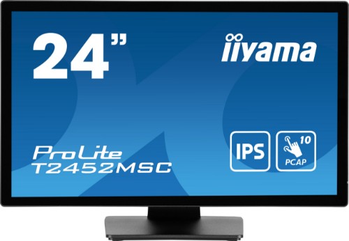 iiyama ProLite 23.8” PCAP 10pt touchscreen monitor featuring IPS panel technology, Edge-to-Edge glass design and anti fingerprint coating