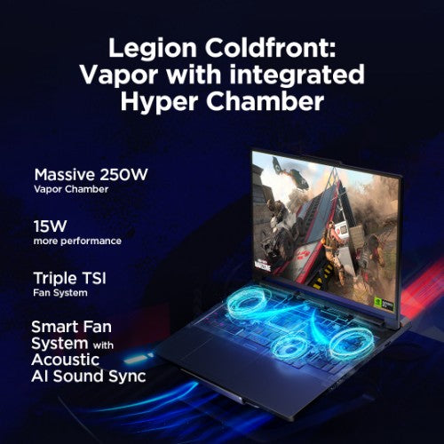Lenovo Legion Pro 7 16IAX10H Intel Core Ultra 9 275HX Laptop 40.6 cm (16") WQXGA 32 GB DDR5-SDRAM 1 TB SSD NVIDIA GeForce RTX 5080 Wi-Fi 7 (802.11be) Windows 11 Home English Black