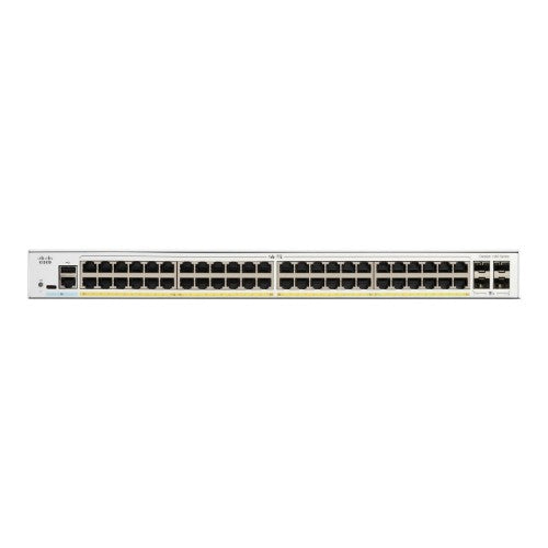 Cisco Catalyst 1300-48P-4X Managed Switch, 48 Port GE, PoE, 4x10GE SFP+, Limited Lifetime Protection (C1300-48P-4X)