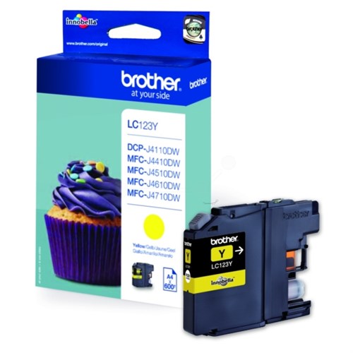 Brother LC-123Y Ink cartridge yellow, 600 pages ISO/IEC 24711 5,9ml for Brother DCP-J 132/MFC-J 4510/MFC-J 6920