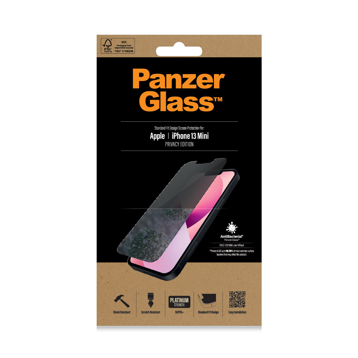 PanzerGlass ® Privacy Screen Protector iPhone 13 Mini | Standard Fit