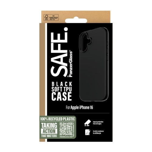 PanzerGlass SAFE. by ® TPU Case Black iPhone 16