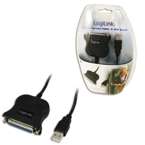 LogiLink UA0054A parallel cable Black 1.8 m
