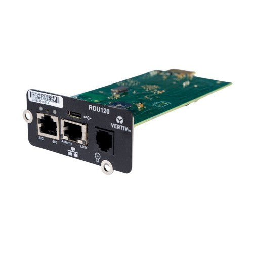 Vertiv Liebert IntelliSlot RDU120 - Network Card, Remote Monitoring Adapter, RS-485, USB Port, UL2900-1 cybersecurity certified, 1Gb Ethernet (RDU120)