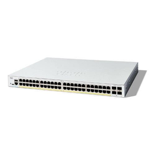 Cisco Catalyst 1300-48P-4X Managed Switch, 48 Port GE, PoE, 4x10GE SFP+, Limited Lifetime Protection (C1300-48P-4X)