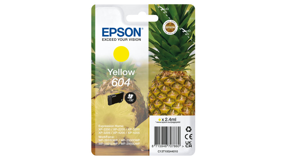 Epson C13T10G44010/604 Ink cartridge yellow, 130 pages 2,4ml for Epson XP-2200