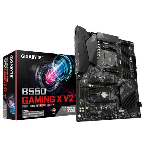 GIGABYTE B550 Gaming X V2 Motherboard - AMD Ryzen 5000 CPUs, 10+3 Phases VRM, up to 4733MHz DDR4, 1xPCIe 4.0 + 1xPCIe 3.0 M.2, 1GbE LAN, USB 3.2 Gen 2