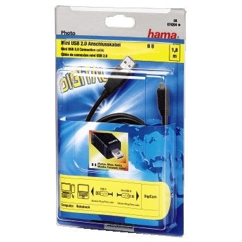 Hama USB 2.0 Cable, 1.8m USB cable USB A 0.48 Gbit/s Black