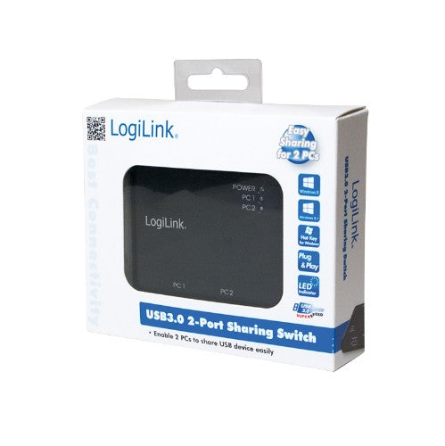 LogiLink UA0216 interface hub USB 3.2 Gen 1 (3.1 Gen 1) Type-B 5000 Mbit/s Black