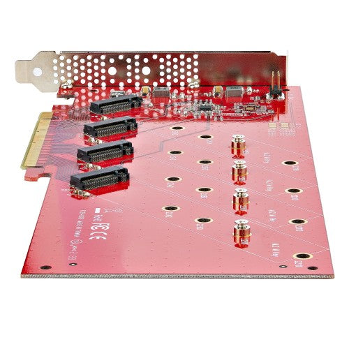 StarTech.com Quad M.2 PCIe Adapter Card, PCIe x16 to Quad NVMe or AHCI M.2 SSDs, PCI Express 4.0, 7.8GBps/Drive, Bifurcation Required, Windows/Linux Compatible