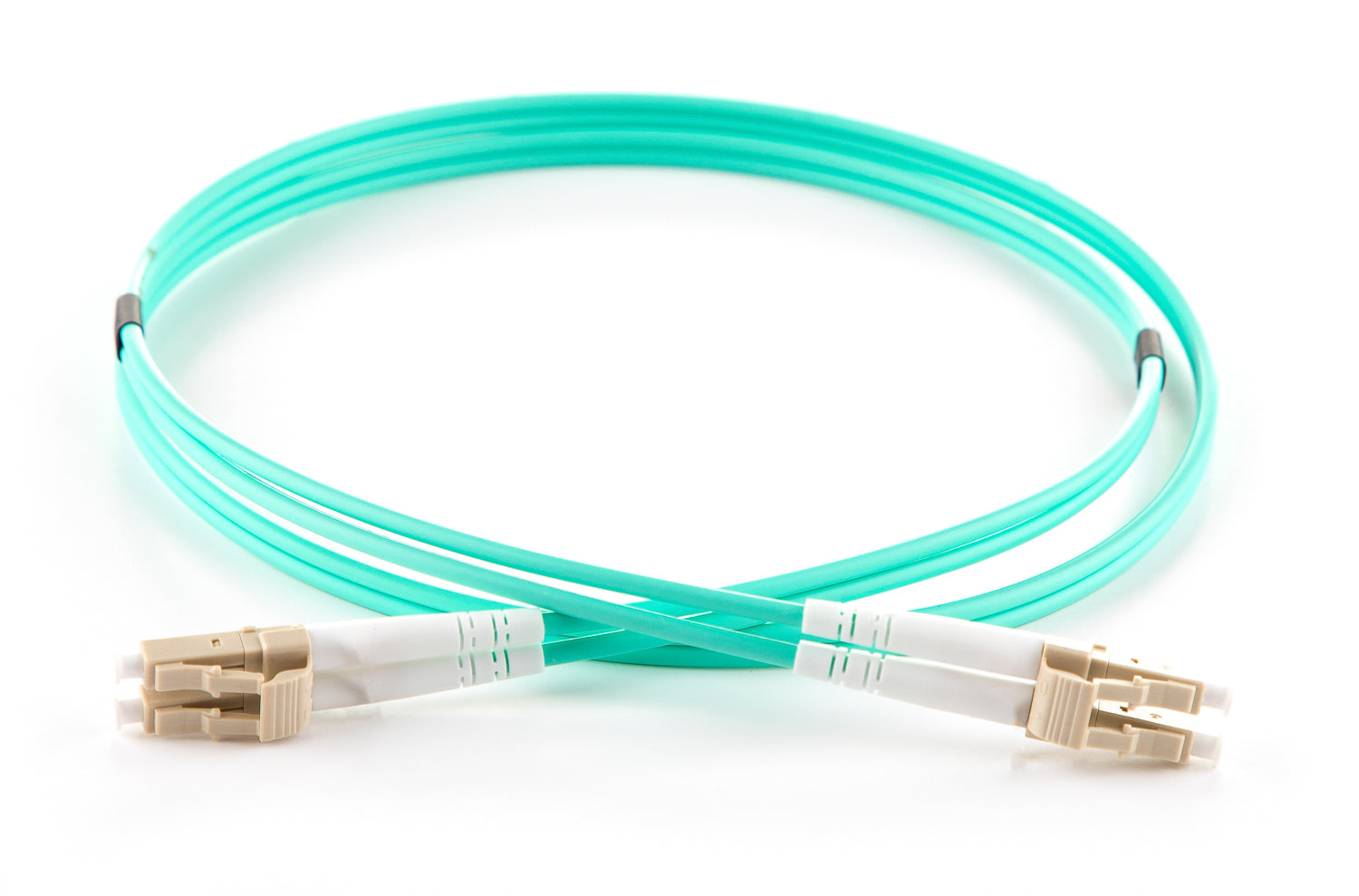 connektgear 2M Aqua LC to LC 50/125 Micron OM4 Duplex Fibre Optic Patch Cable MultiMode LSZH 5-7 working days non cancellable non returnable