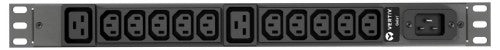 Vertiv Geist rPDU, basic, 1U, input C20 230V 16A, outputs (10)C13 | (2)C19 power distribution unit (PDU) 12 AC outlet(s) Black