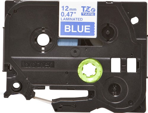 Brother TZE-535 DirectLabel white on blue Laminat 12mm x 8m for Brother P-Touch TZ 3.5-18mm/6-12mm/6-18mm/6-24mm/6-36mm