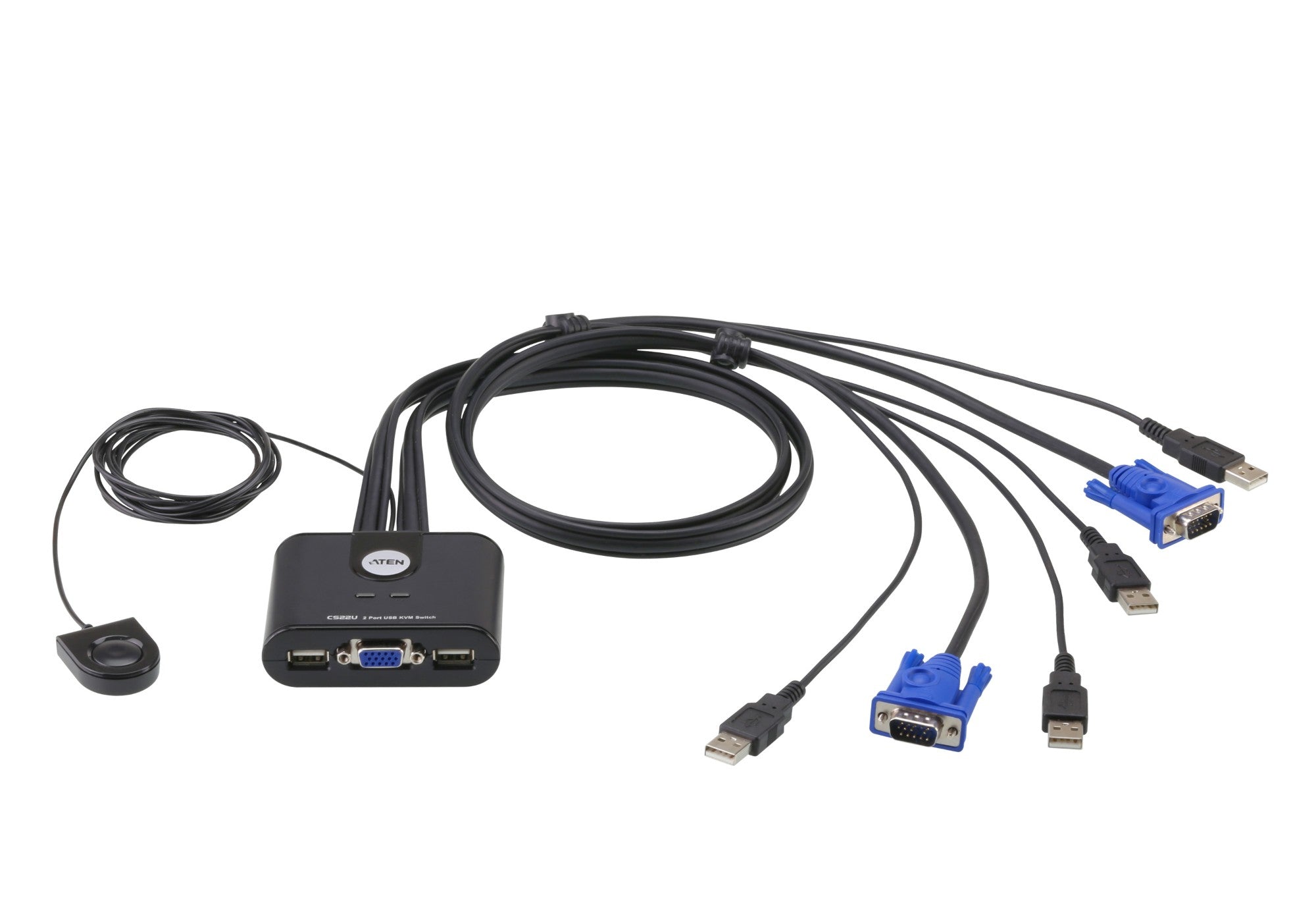 ATEN CS22U KVM switch Black