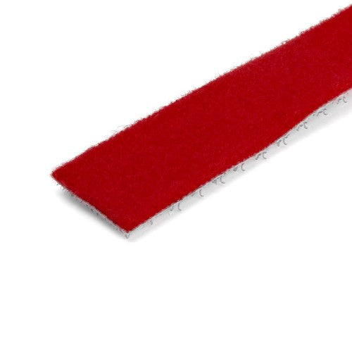 StarTech.com 100ft Hook and Loop Roll - Cut-to-Size Reusable Cable Ties - Bulk Industrial Wire Fastener Tape /Adjustable Fabric Wraps Red / Resuable Self Gripping Cable Management Straps