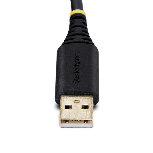 StarTech.com 10ft (3m) USB to Null Modem Serial Adapter Cable, Interchangeable DB9 Screws/Nuts, COM Retention, USB-A to RS232, FTDI, Level-4 ESD Protection, Windows/macOS/ChromeOS/Linux - Rugged TPE Construction