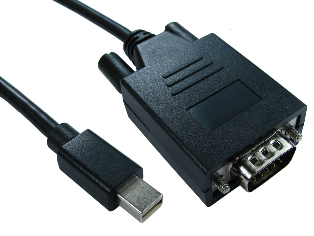 Cables Direct Mini Display Port - VGA,1m Mini DisplayPort VGA (D-Sub) Black