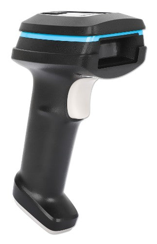 Manhattan 2D Long Range LED Barcode Scanner, USB, 450mm Scan Depth, Max Ambient Light 100,000 lux (sunlight), Supports symbologies - 1D (x21 versions) and 2D (x10 versions), Scanner RJ45 to USB 1.8m cable (most popular type, which is USB-A), Black, 3 Year