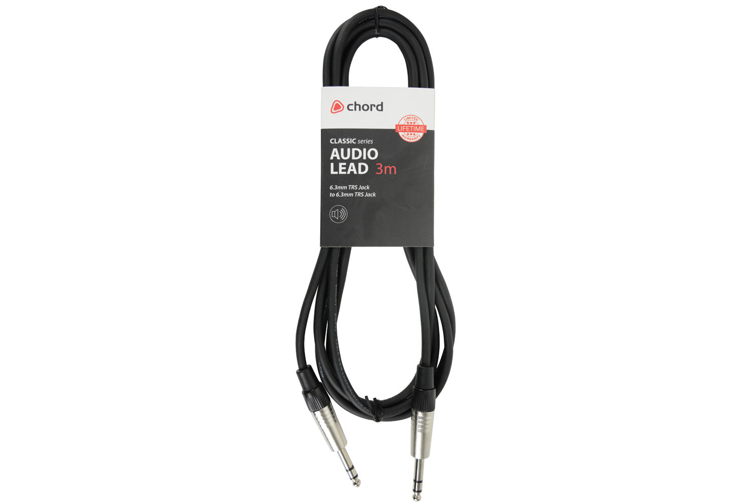 Chord Electronics 190.003UK audio cable 3 m 6.35mm TRS Black