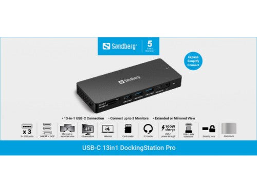 Sandberg USB-C 13in1 DockingStation Pro