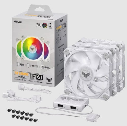 ASUS TUF GAMING TF120 ARGB WHITE EDITION 3IN1 Computer case Air cooler 12 cm 3 pc(s)