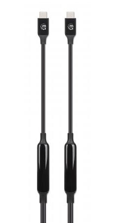 Manhattan USB-C to USB-C Cable, 5m, Active, Male to Male, Black, 10 Gbps (USB 3.2 Gen2 aka USB 3.1), 3A (fast charging), SuperSpeed+ USB, Lifetime Warranty