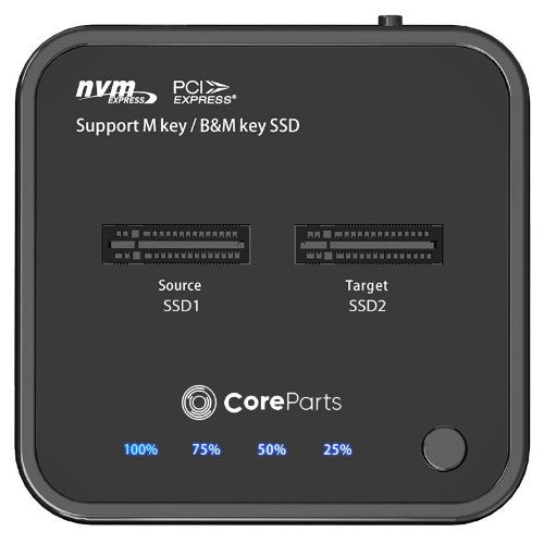 CoreParts MS-CLONER-NVME storage drive docking station Black
