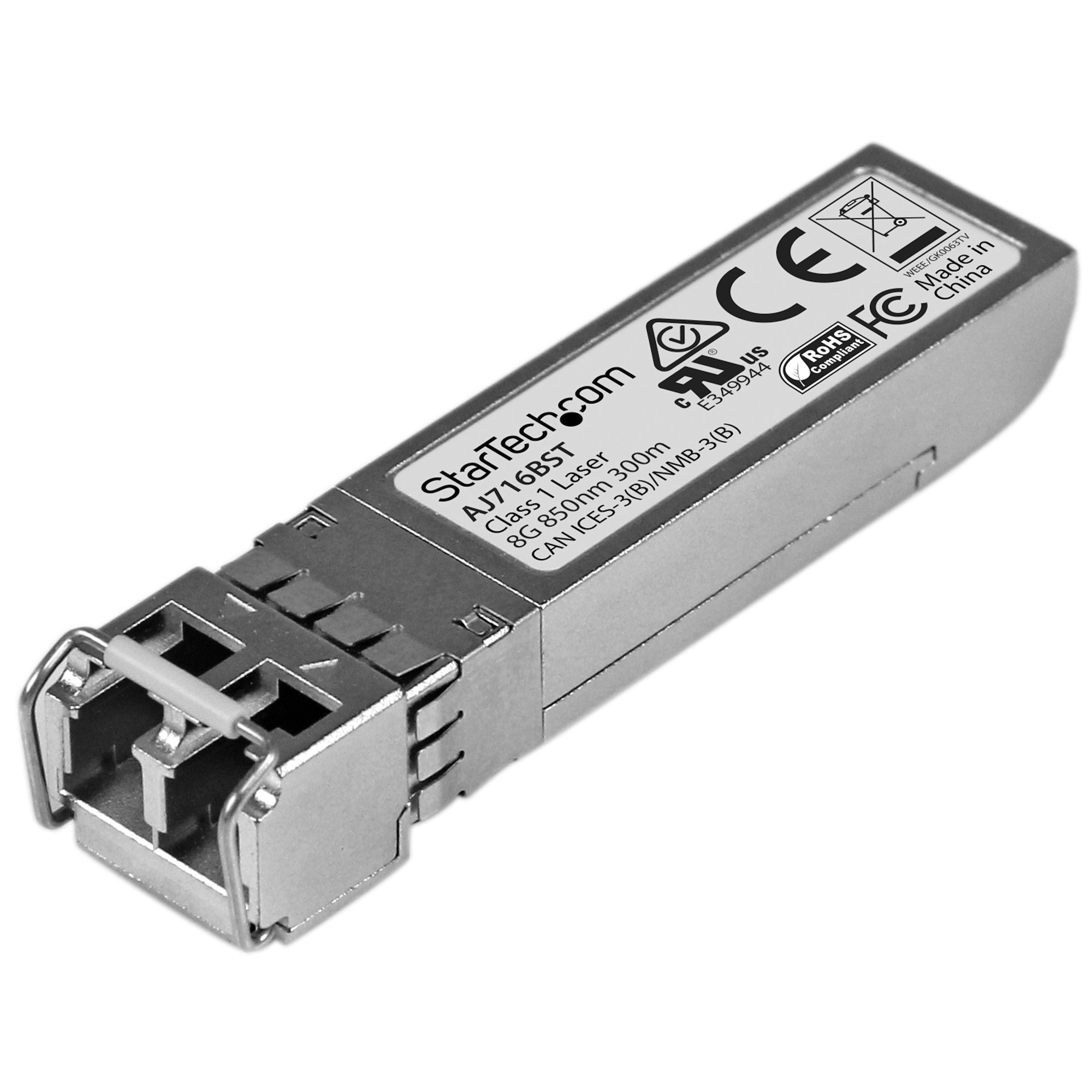 StarTech.com HP AJ716B Compatible SFP+ Transceiver Module - 8GFC~HPE AJ716B Compatible SFP+ Module - 8G Fiber Channel SW - 8GbE Multi Mode Fiber Optic Transceiver - 8GE Gigiabit Ethernet SFP+ - LC 300m - 850nm - DDM HPE SN4000, SN6500, SN8600B