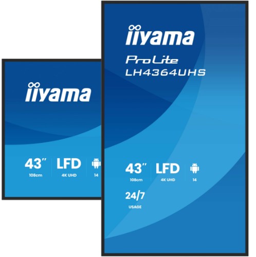 iiyama 43" 4K UHD Most powerful professional digital signage display with advanced control and connectivity options