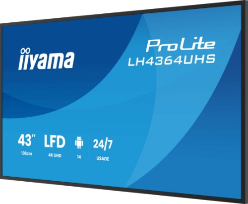 iiyama 43" 4K UHD Most powerful professional digital signage display with advanced control and connectivity options