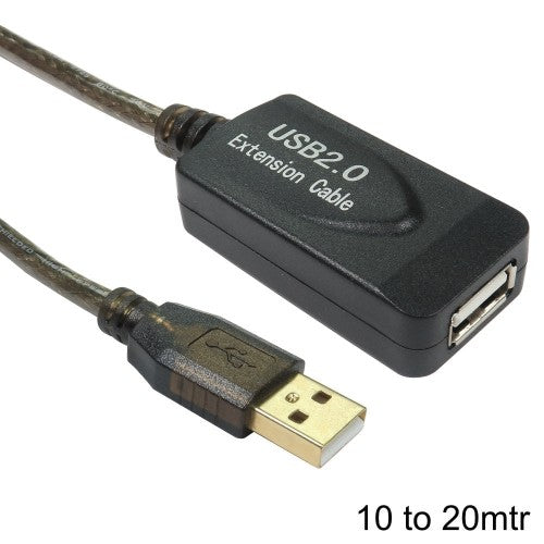 Cables Direct 20m USB 2.0 Active Repeater USB cable Black