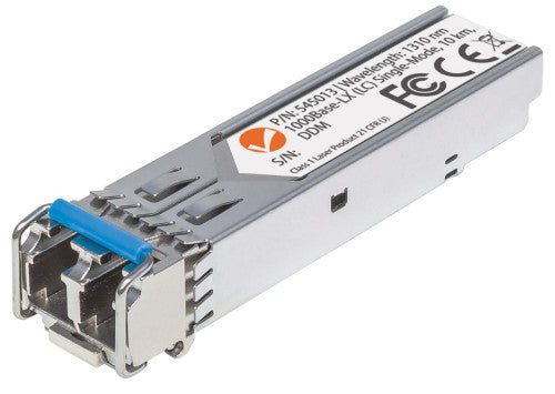 Intellinet Transceiver Module Optical, Gigabit Fiber SFP, 1000Base-Lx (LC) Single-Mode Port, 10km, Wavelength 1310nm, MSA Compliant, Equivalent to Cisco GLC-LH-SM, Ethernet, Fibre, Three Year Warranty