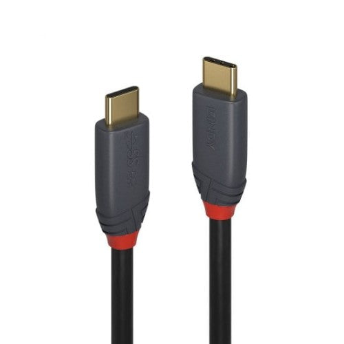 Lindy 0.5m USB 3.2 Type C to C Cable, 20Gbps, 5A, PD, Anthra Line