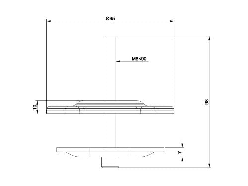 Multibrackets M VESA Deskmount Officeline Grommet Base Black