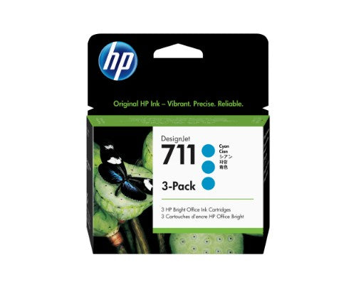 HP CZ134A/711 Ink cartridge cyan 29ml Pack=3 for HP DesignJet T 520