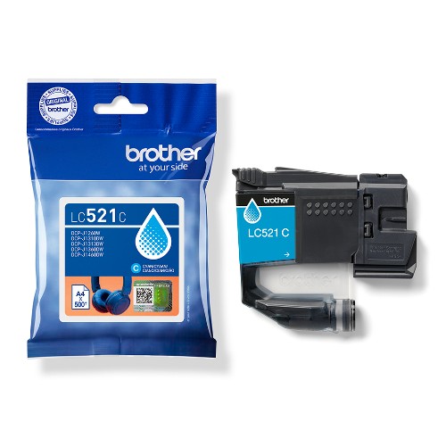 Brother LC-521C Ink cartridge cyan, 500 pages ISO/IEC 19752 for Brother DCP-J 1260