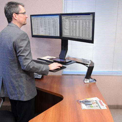 Ergotron WorkFit -A, Dual 55.9 cm (22") Desk Black