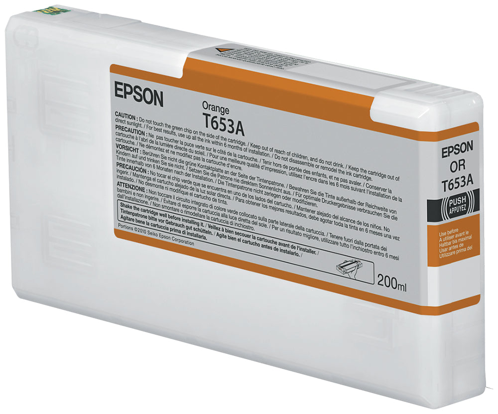 Epson C13T653A00/T653A Ink cartridge orange 200ml for Epson Stylus Pro 4900