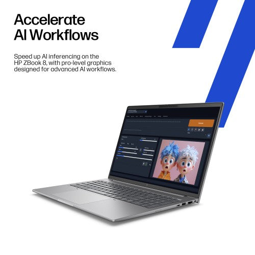 HP ZBook 8 G1i Intel Core Ultra 7 255H Mobile workstation 35.6 cm (14") WUXGA 32 GB DDR5-SDRAM 1 TB SSD NVIDIA RTX 500 Ada Wi-Fi 7 (802.11be) Windows 11 Pro AI Workstation, AI PC Silver