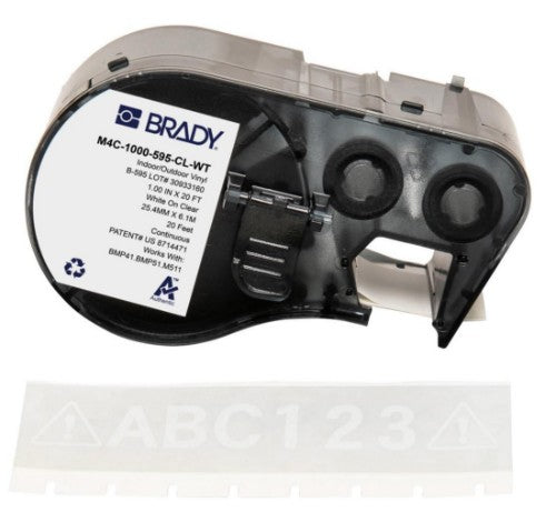 Brady M4C-1000-595-CL-WT printer label Translucent, White Self-adhesive printer label
