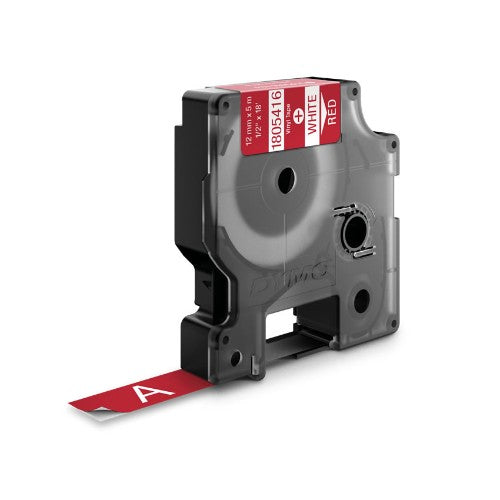 Dymo 1805416 Ribbon Vinyl white on red 12mmx5,5m for Dymo Rhino 6-12mm/19mm/24mm