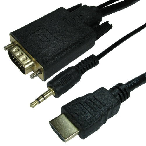 Cables Direct 77HDMI-VGCBL033 video cable adapter 1 m HDMI VGA (D-Sub) + 3.5mm Black