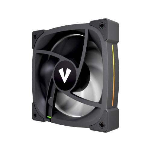 VIDA Stealth 120mm ARGB PWM Case Fan, Hydraulic Bearing, Outer Ring Lighting, 600-1500 RPM, Black Computer case 12 cm 80 pc(s)