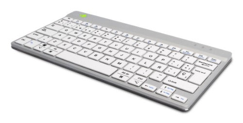 R-Go Tools Ergonomic keyboard R-Go Compact Break, compact keyboard with break software, QWERTY (ES), Bluetooth, white