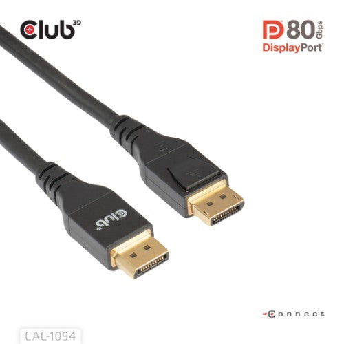 CLUB3D DisplayPort™ 2.1 VESA DP80 Certified Cable 8K240Hz 2m/6.56ft