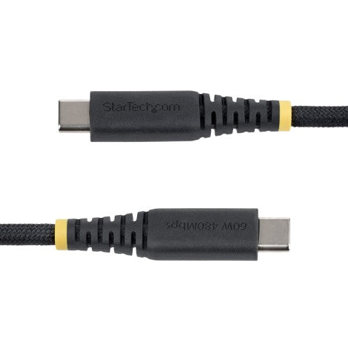 StarTech.com 3m (10ft) USB-C Charging Cable, 60W (3A) PD, Dual-Layer Braided Nylon/TPE Jacket, Rugged USB C Charging Cord, USB 2.0 Laptop Charger Cable