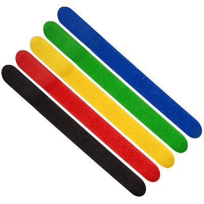 MediaRange Hook and loop cable ties, 16 x 215mm, assorted colors, Pack 5